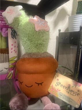 Russ Plush Flower Pot Toy in Orange, Green & Pink